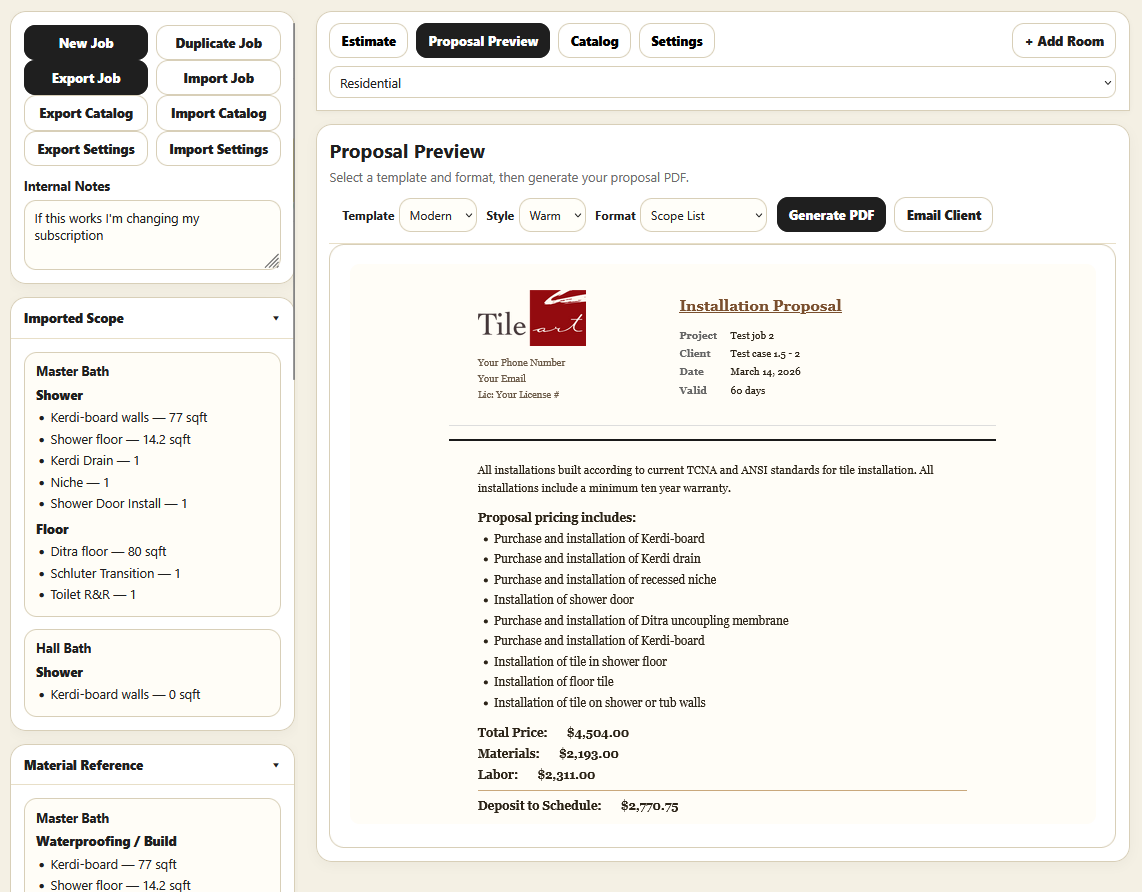 DotComBot Proposal Builder — live proposal preview